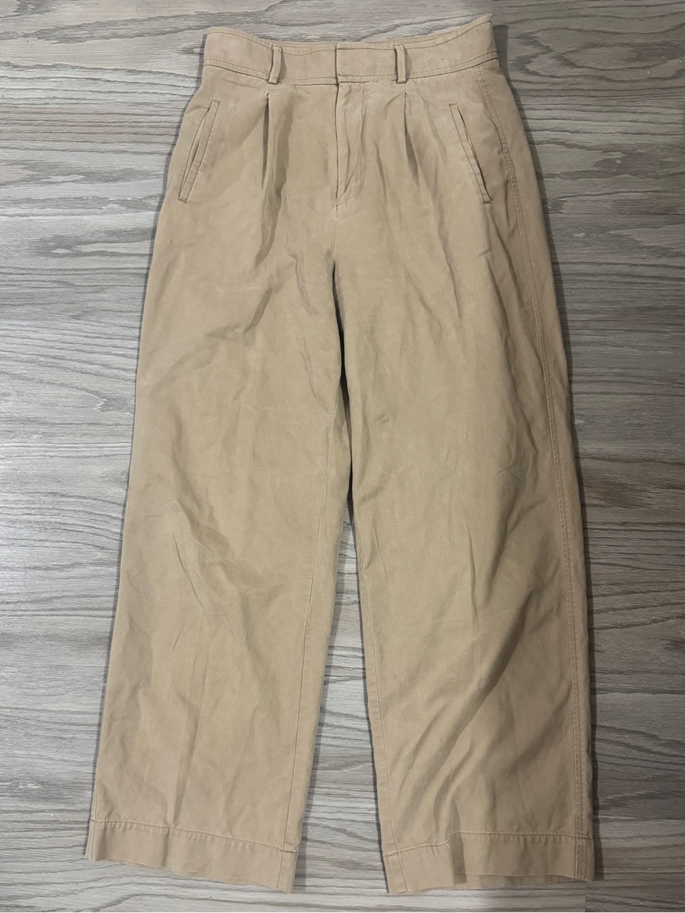 Everlane Beige Wide-Leg Cotton Pants